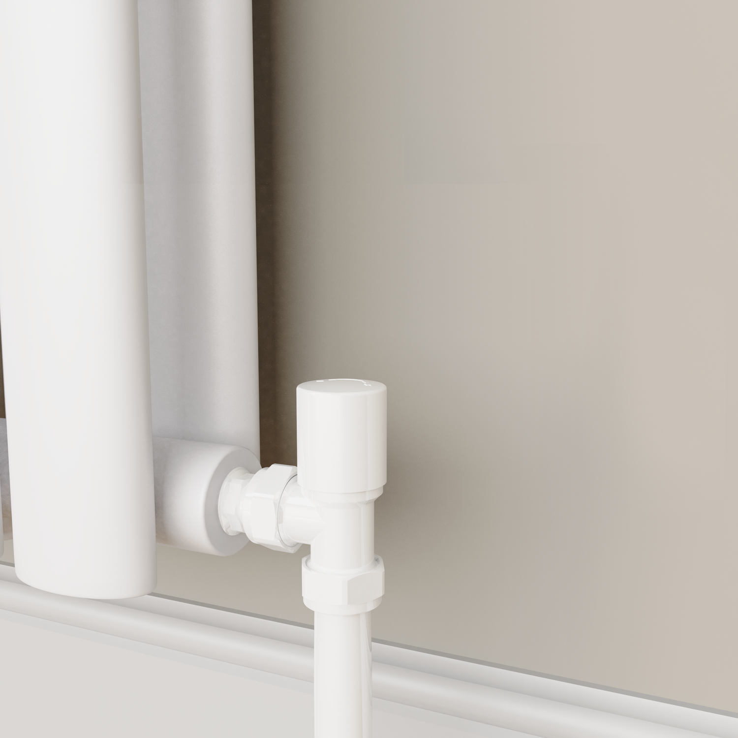 Elego  Modern Manual Angled Radiator Valves Pair MAN-AG-3WH
