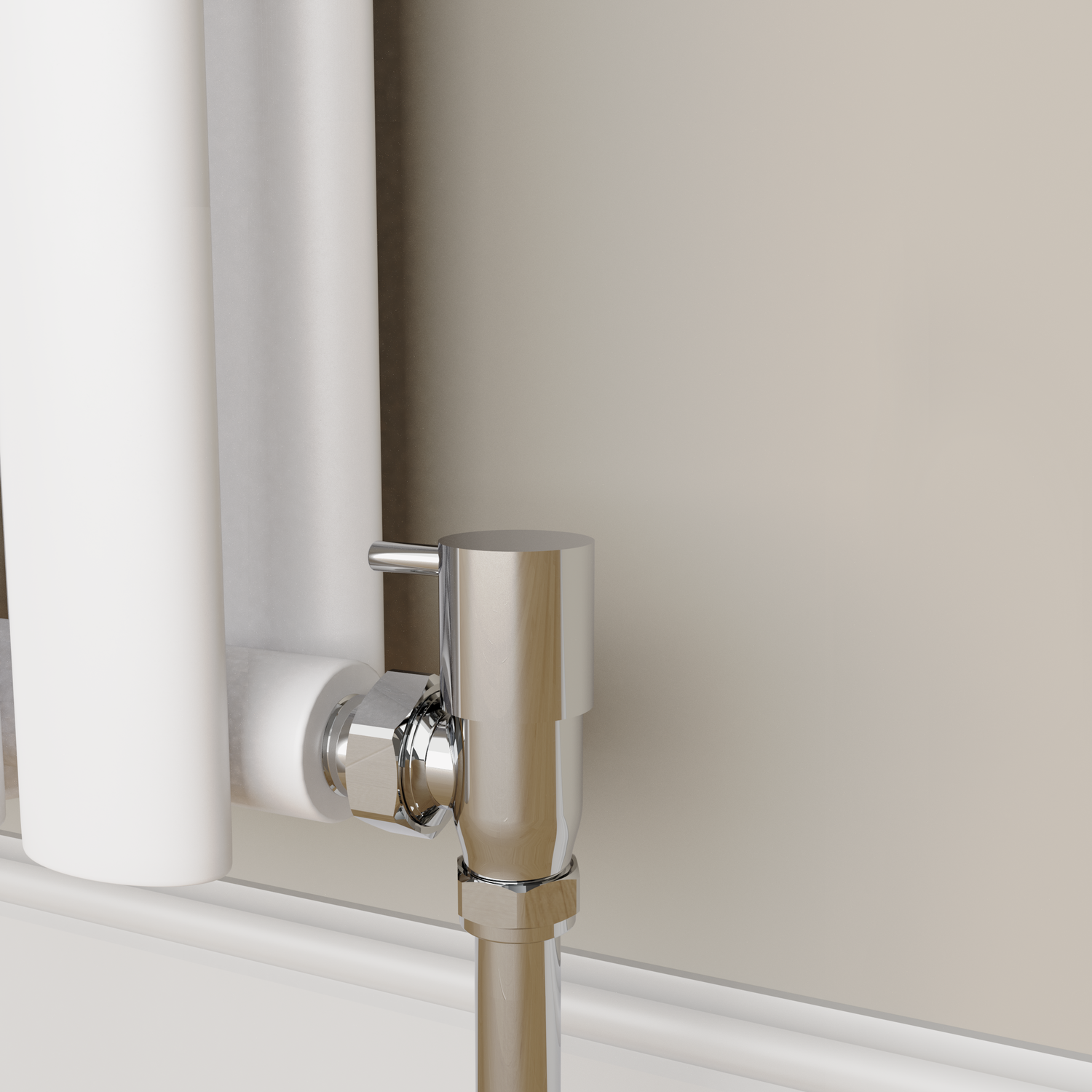 Image of Elego Chrome Modern Manual Angled Radiator Valves (pair) MAN-AG-4CH Chrome