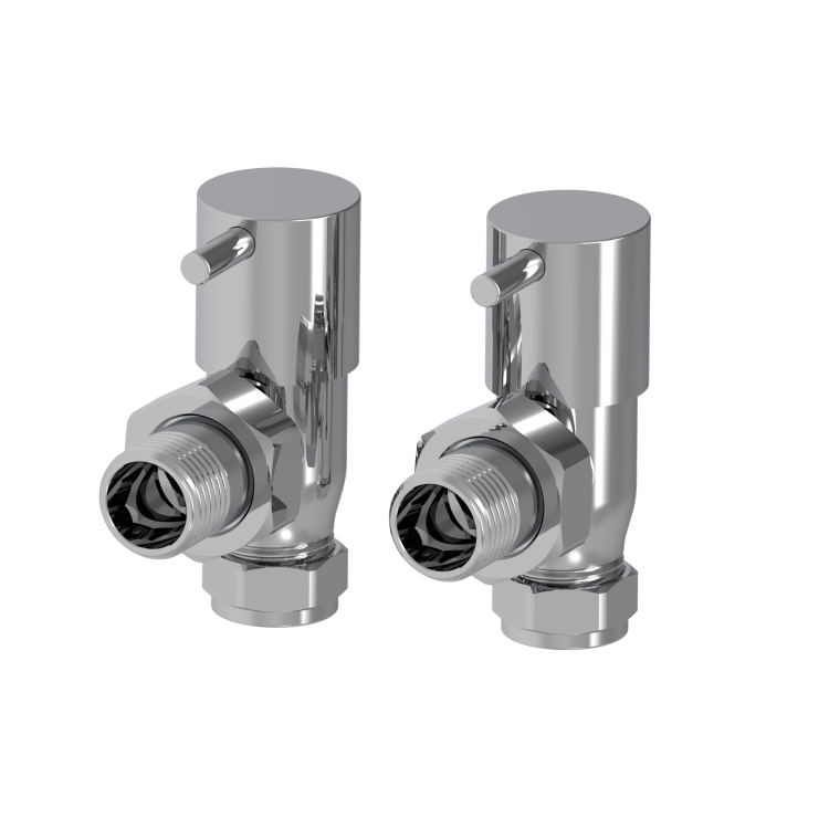 Elego Chrome  Modern Manual Angled Valves (pair)