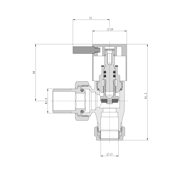 Elego Chrome  Modern Manual Angled Valves (pair)
