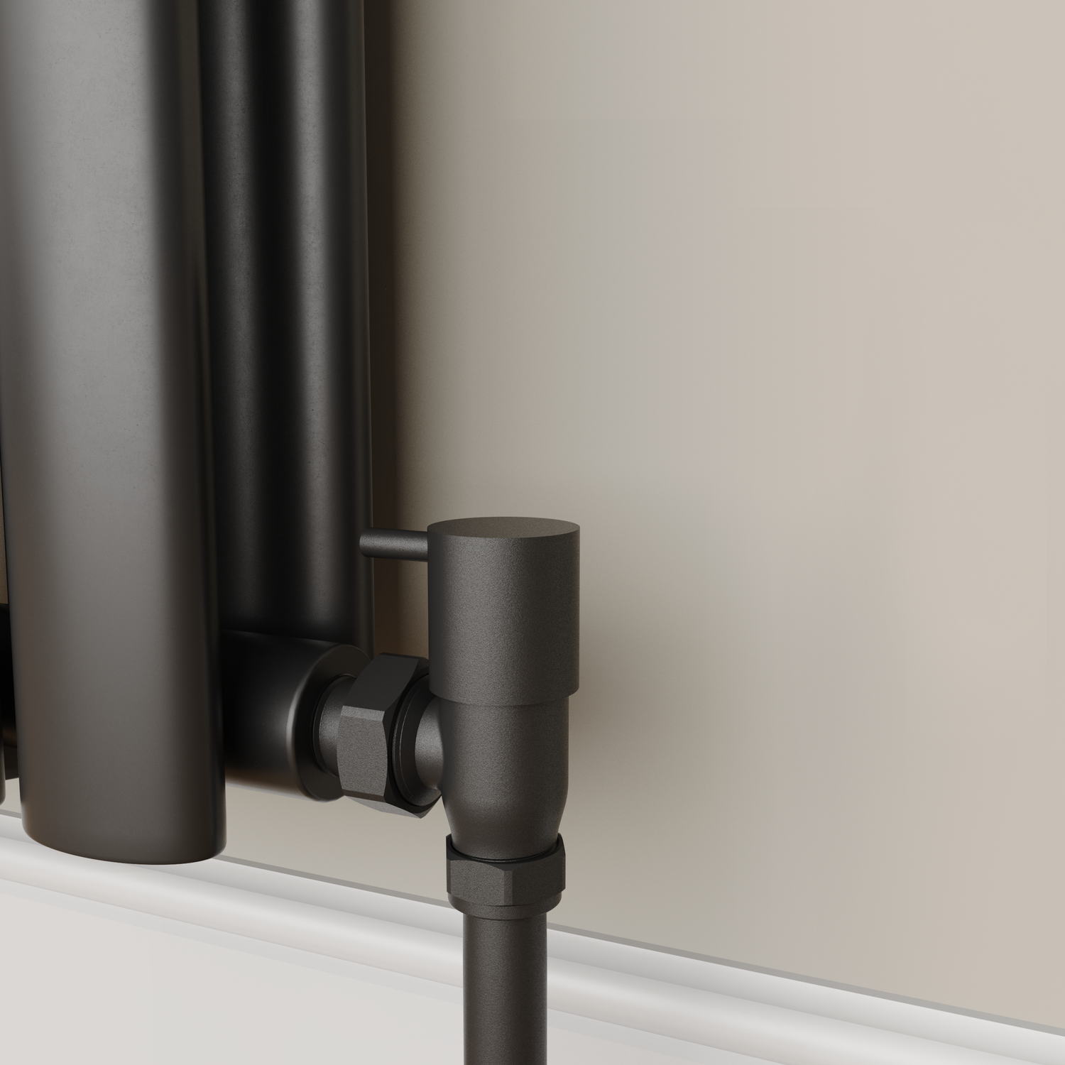 Elego  Modern Manual Angled Radiator Valves (Pair) MAN-AG-4MB