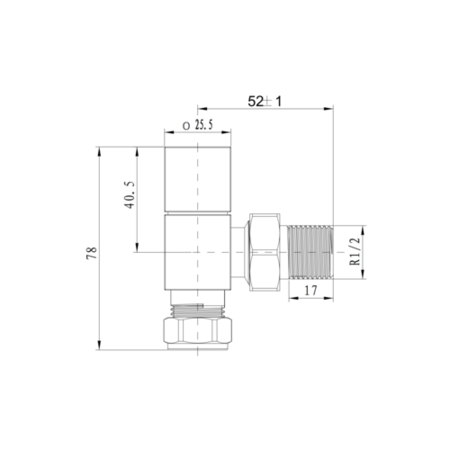 Elego Anthracite Gray Modern Manual Angled Radiator Valves (pair)