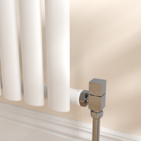 Elego Chrome Modern Manual Angled Radiator Valves (pair)