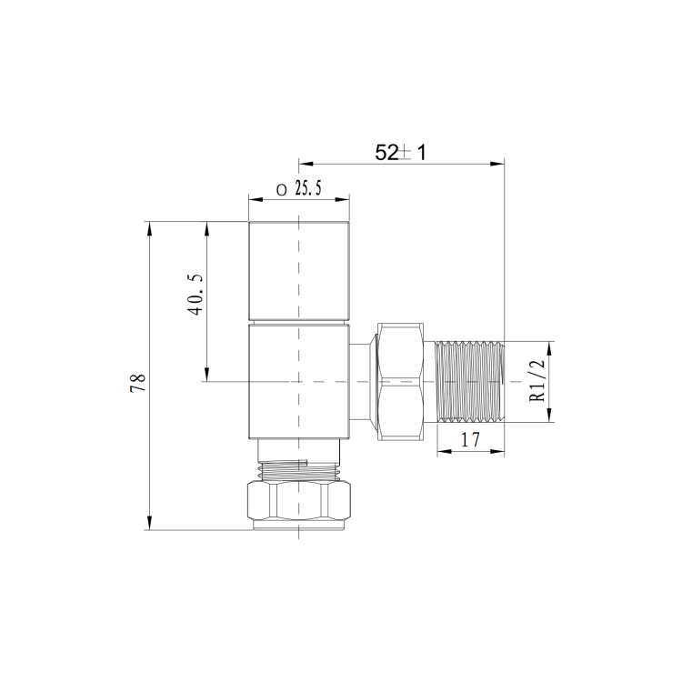 Elego Chrome Modern Manual Angled Radiator Valves (pair)