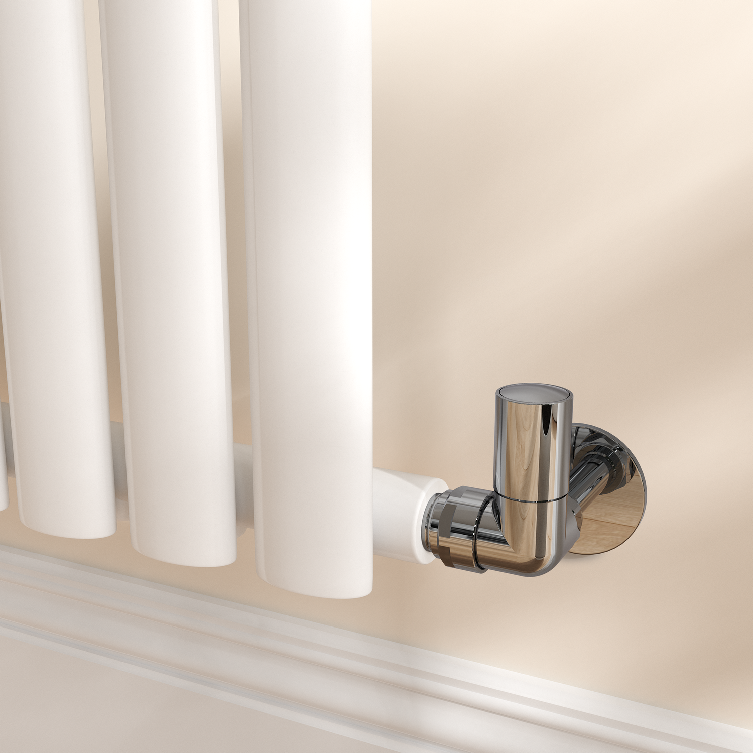 Elego  Modern Manual Corner Radiator Valves With Lockshield MAN-CN-3CH