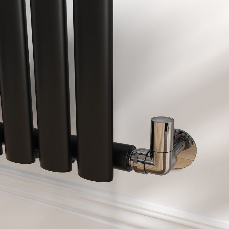 Elego Chrome Modern Manual Corner Radiator Valves With Lockshield