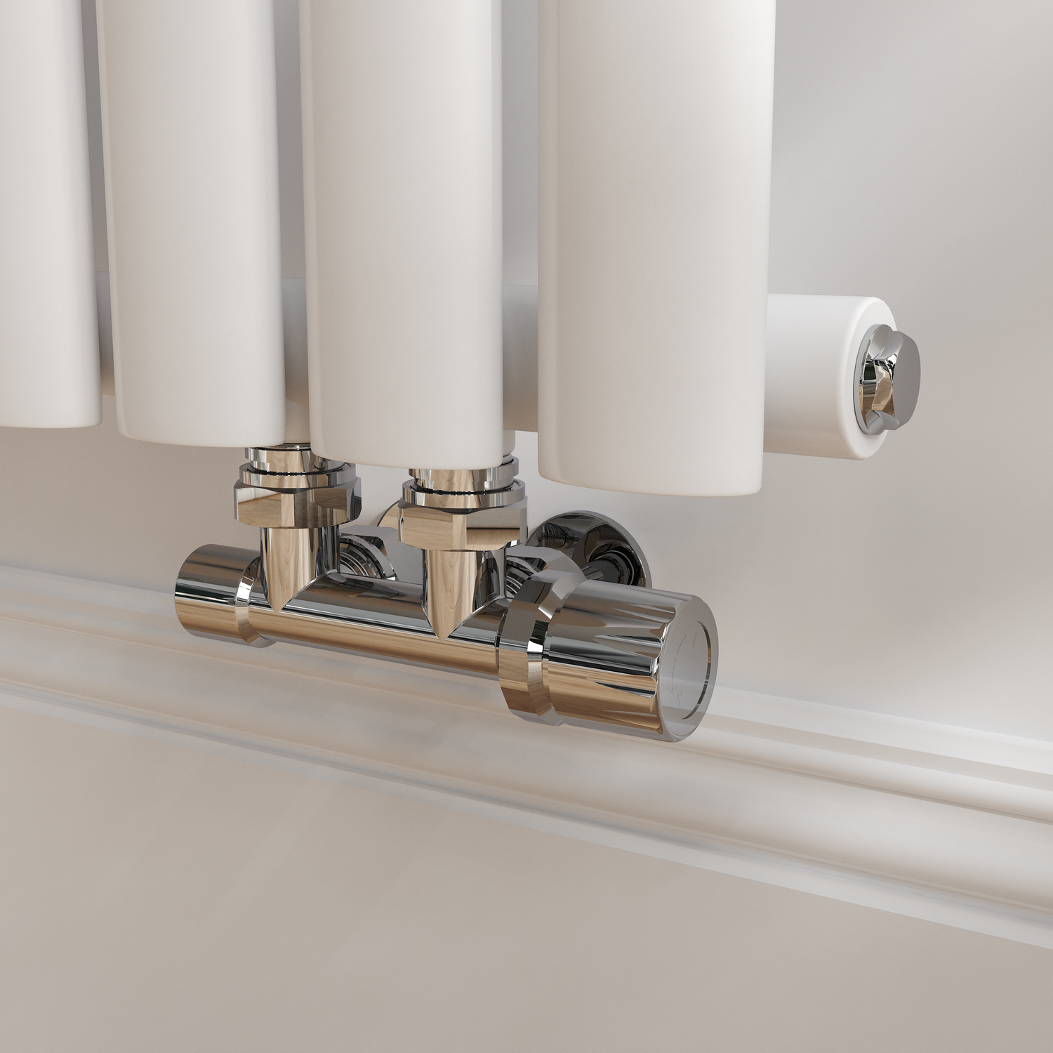 Elego  Modern Manual H Block Angled Radiator Valves With Lockshield MAN-HBA-3CH