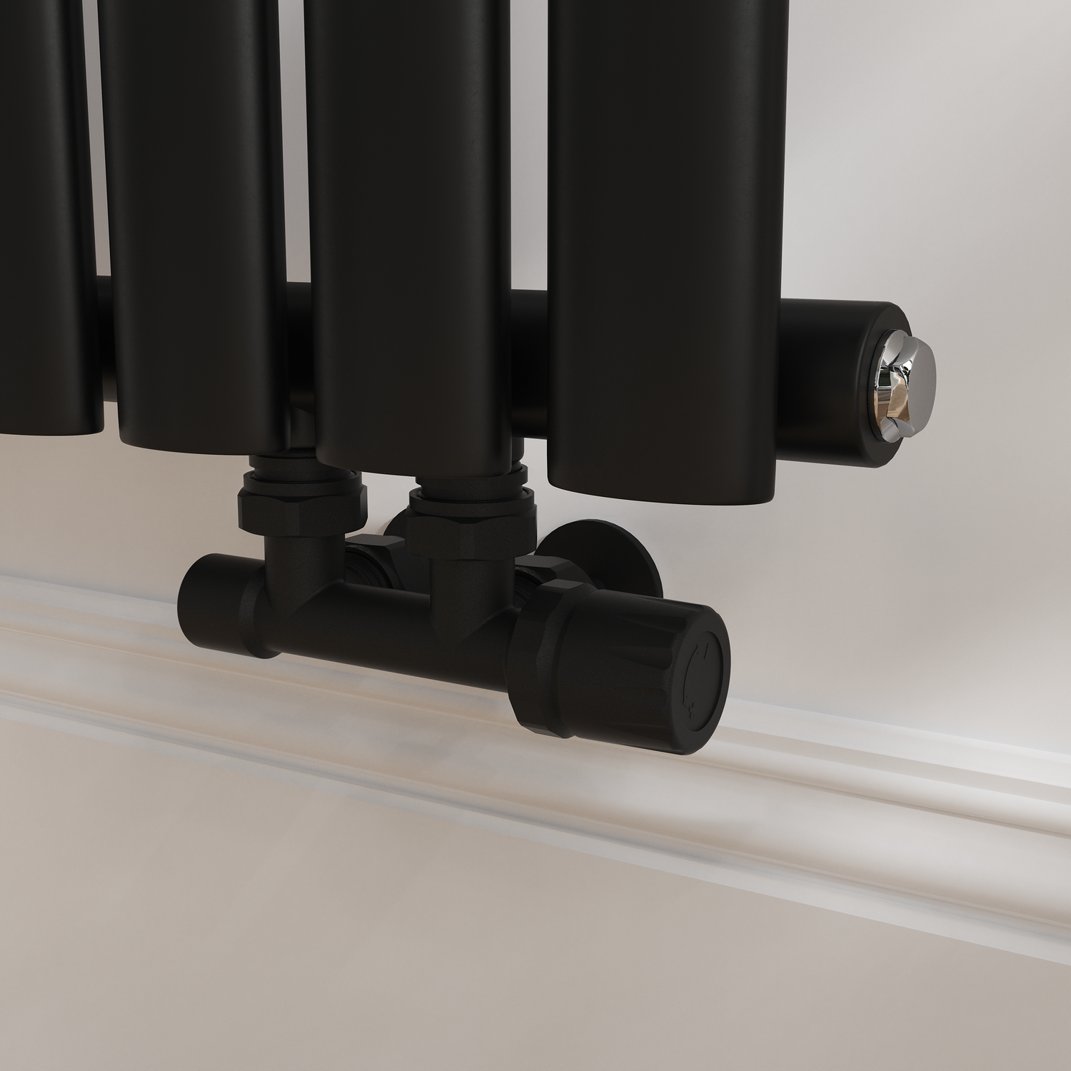 Elego  Modern Manual H Block Angled Radiator Valves (Pair) MAN-HBA-3MB