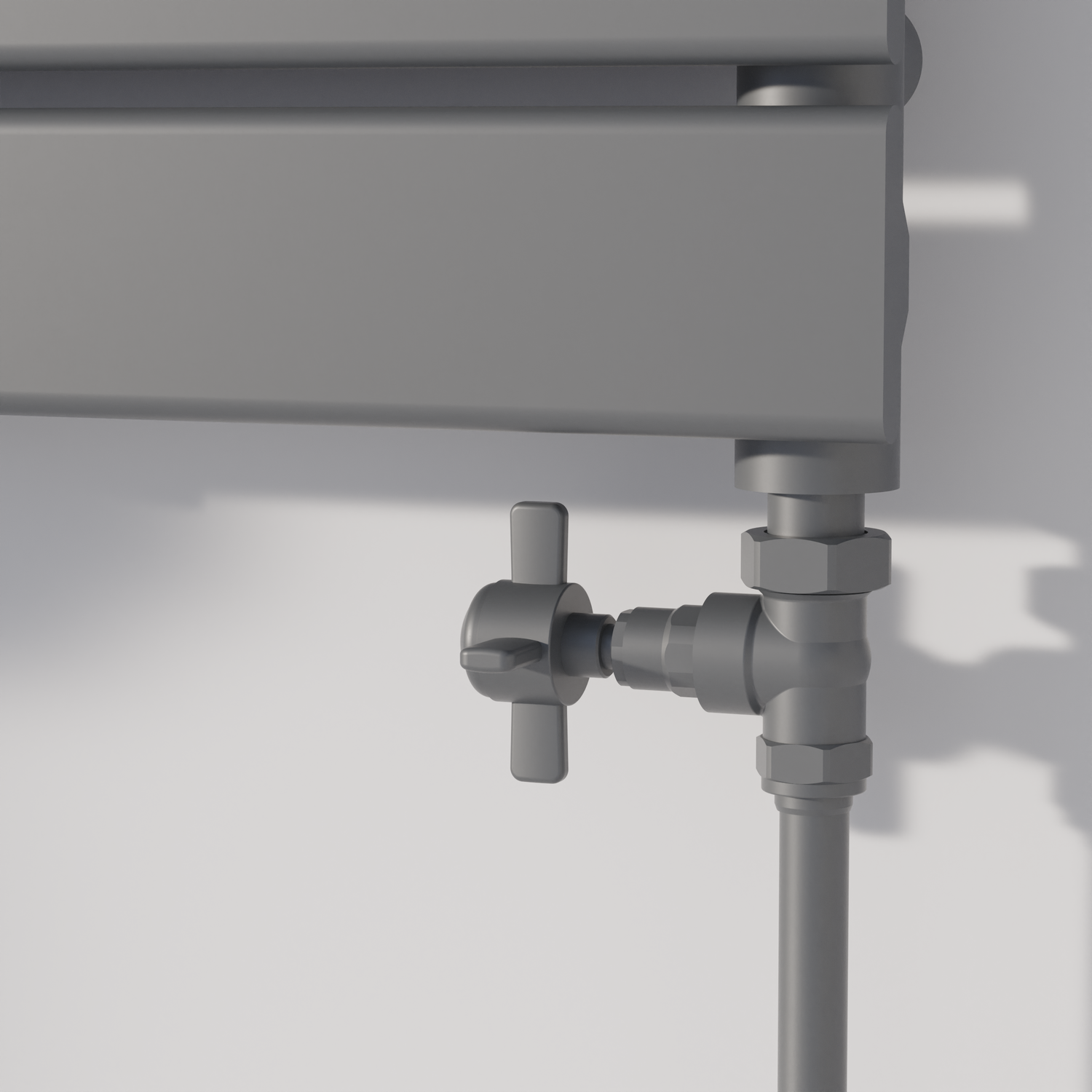 Image of Maesta Anthracite Gray Traditional Manual Straight Radiator Valves (pair) MAN-ST-1AG Anthracite