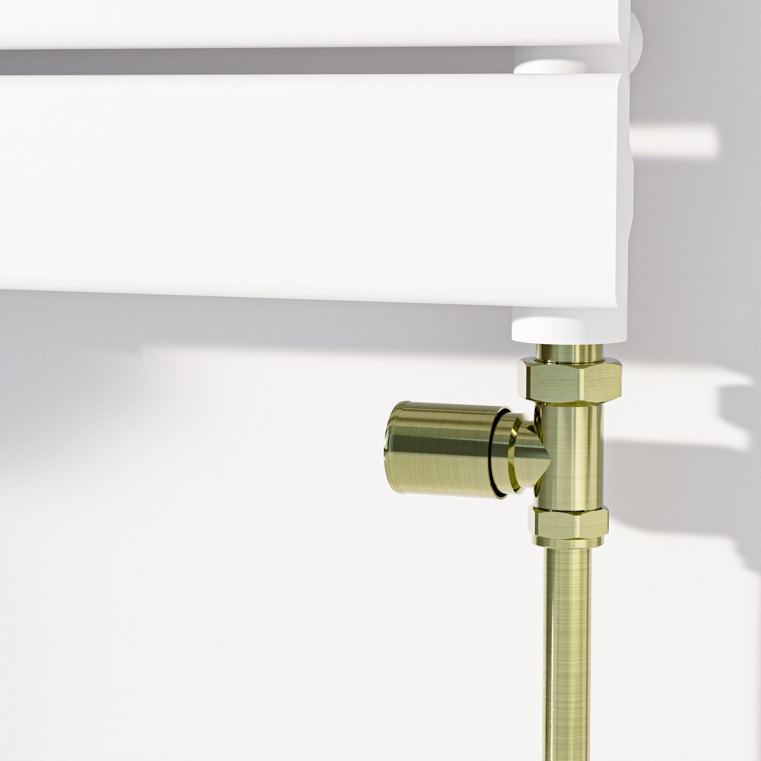 Brushed Brass Modern Manual Straight Radiator Valves