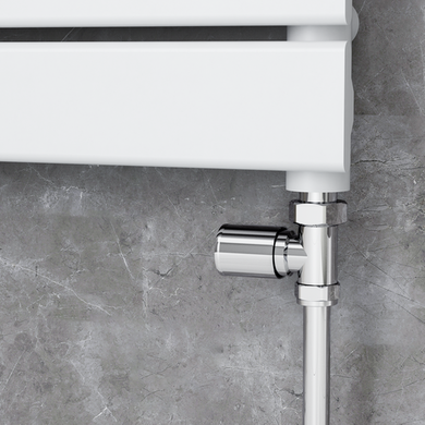 Image of Elego Chrome Modern Manual Straight Radiator Valves (pair) MAN-ST-3CH Chrome