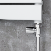 Refurbished - Elego Chrome Modern Manual Straight Radiator Valves (pair)