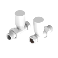Elego White Modern Manual Straight Valves (pair)