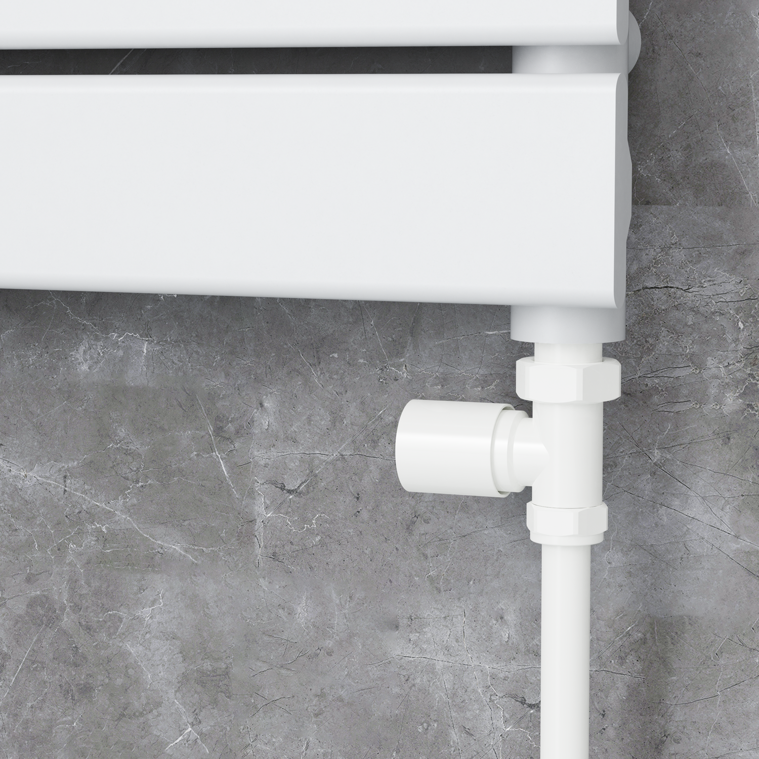 Elego  Modern Manual Straight Radiator Valves (Pair) MAN-ST-3WH