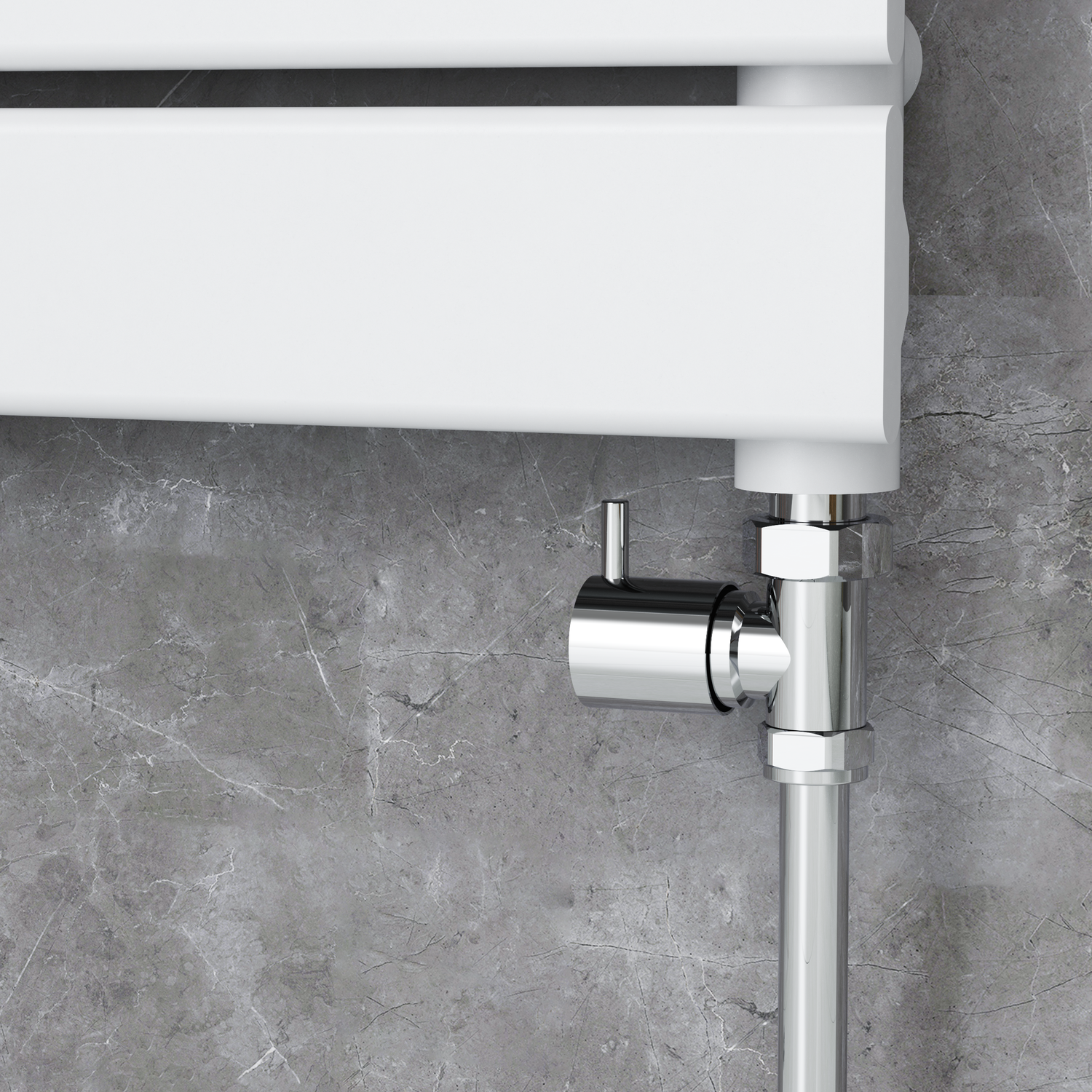 Image of Elego Chrome Modern Manual Straight Radiator Valves (pair) MAN-ST-4CH Chrome
