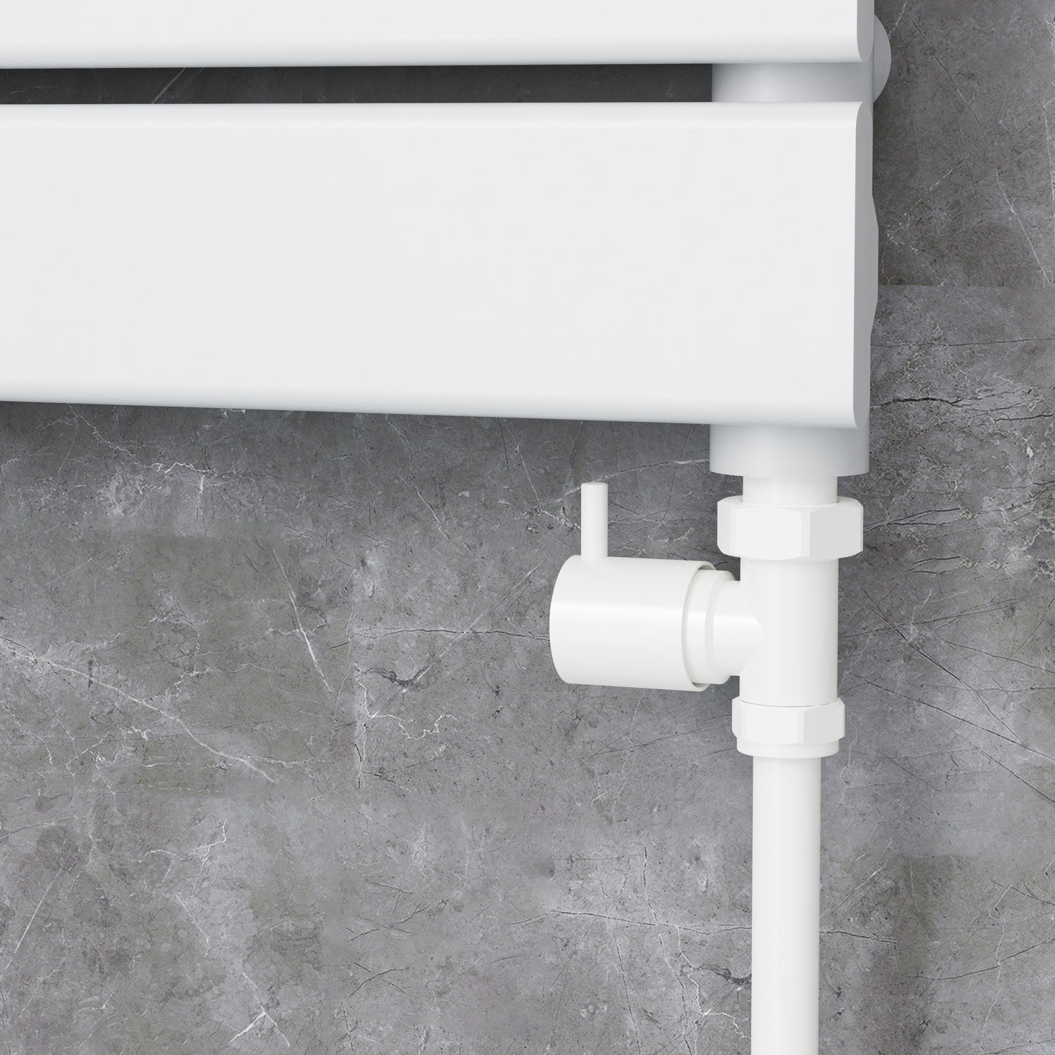 Elego  Modern Manual Straight Radiator Valves (Pair) MAN-ST-4WH