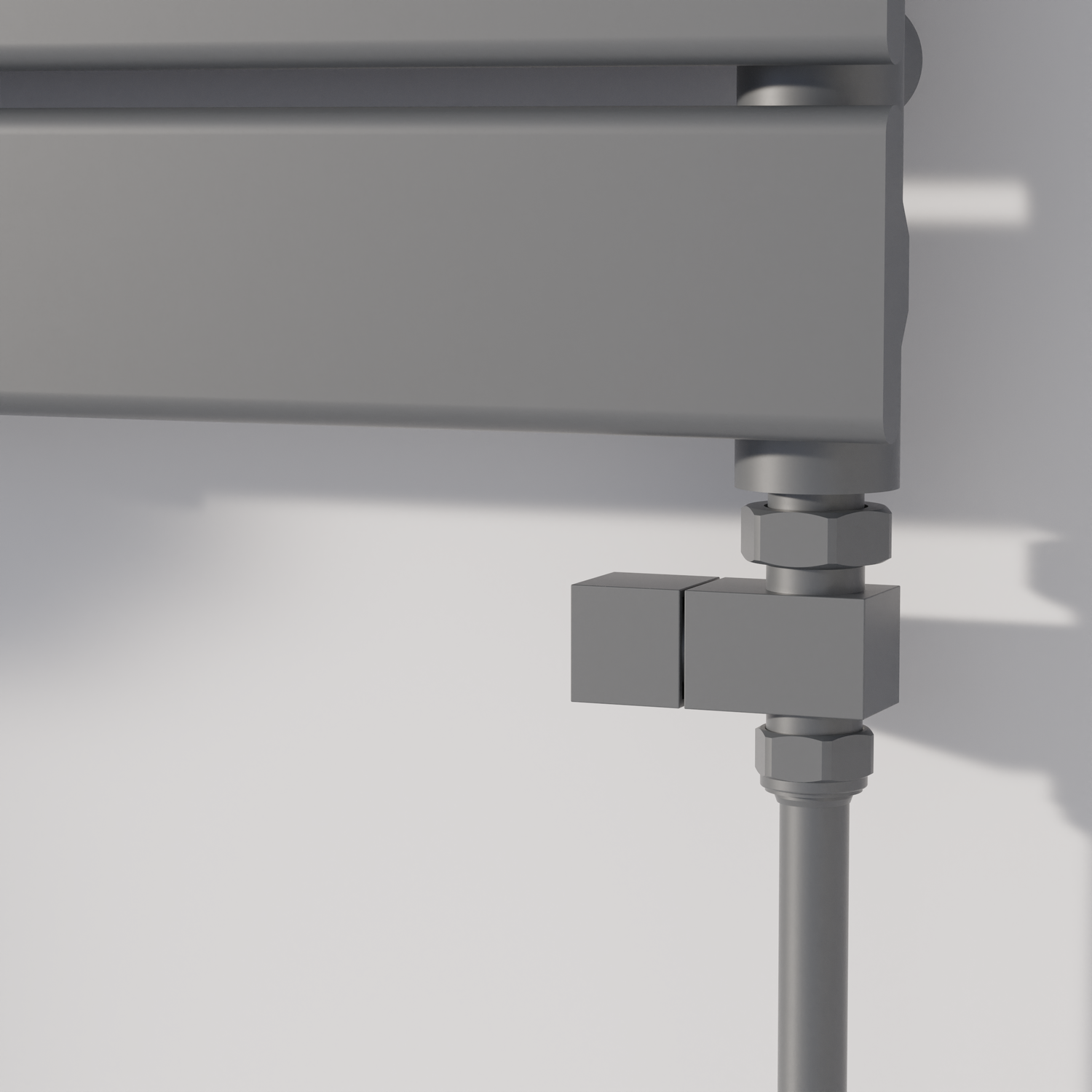 Elego Anthracite Gray Modern Manual Straight Radiator Valves (Pair) - Image 2