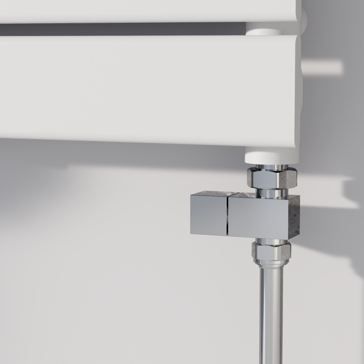 Elego Chrome Modern Manual Straight Radiator Valves (pair)