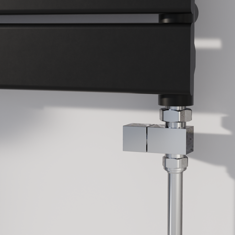 Elego Chrome Modern Manual Straight Radiator Valves (pair)