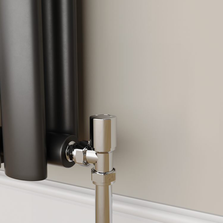 Elego Chrome Modern Manual Angled Radiator Valves (pair)