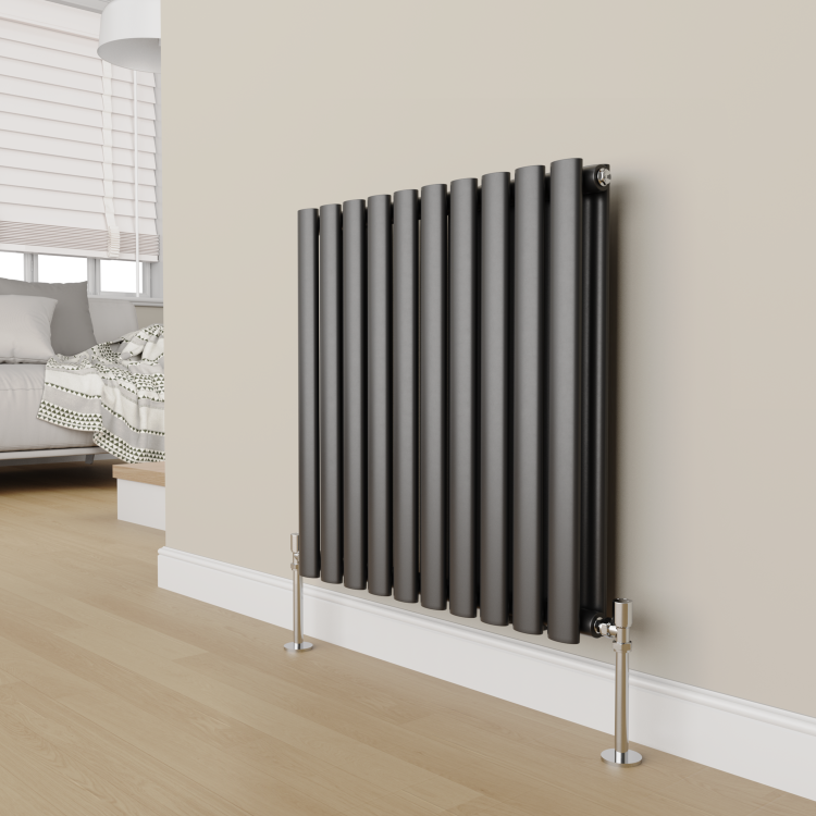 Elego Chrome Modern Manual Angled Radiator Valves (pair)