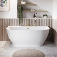 Freestanding Back to Wall Double Ended Bath 1500 x 780mm - Manilla Freestanding Back to Wall Double Ended Bath 1500 x 780mm - Manilla
