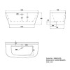 Freestanding Back to Wall Double Ended Bath 1650 x 780mm - Manilla