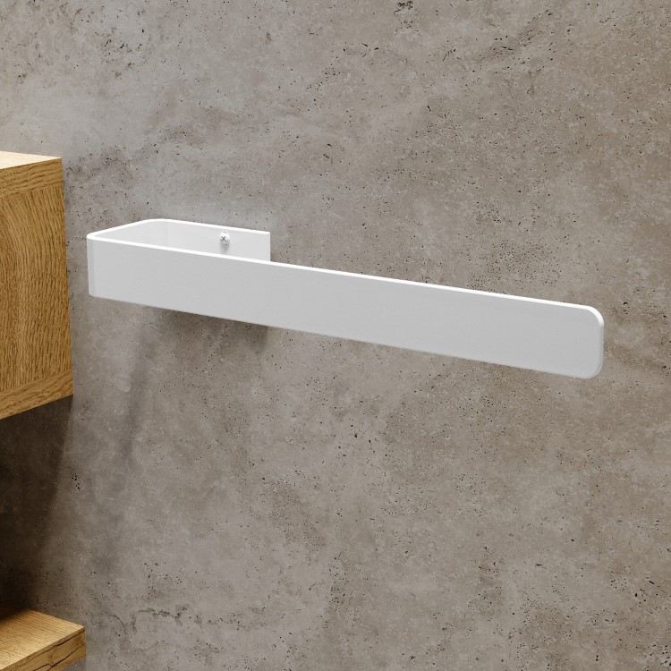 White Single Towel Bar 380mm - Margo