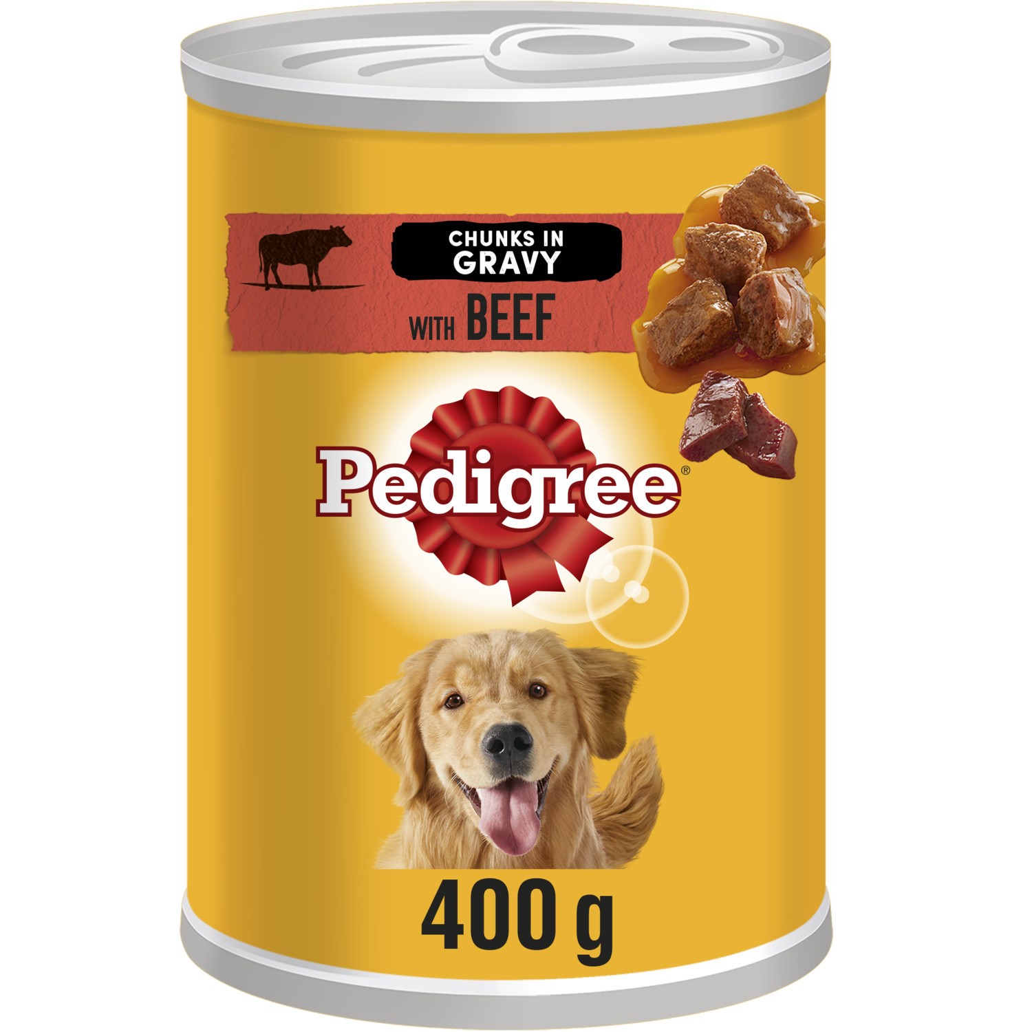 12 x 400g Pedigree Adult Wet Dog Food Tins Beef in Gravy Dog Can