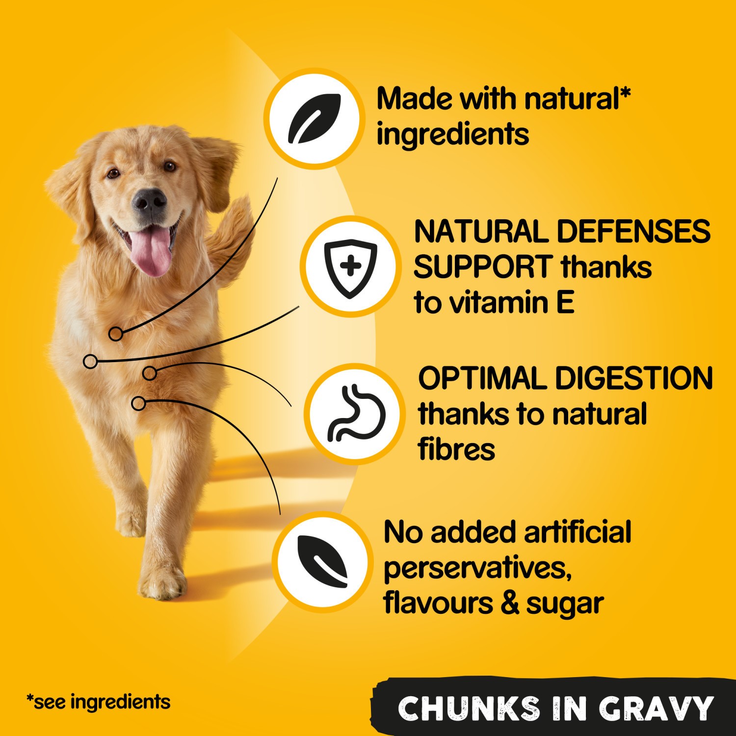 12 x 400g Pedigree Adult Wet Dog Food Tins Beef in Gravy Dog Can