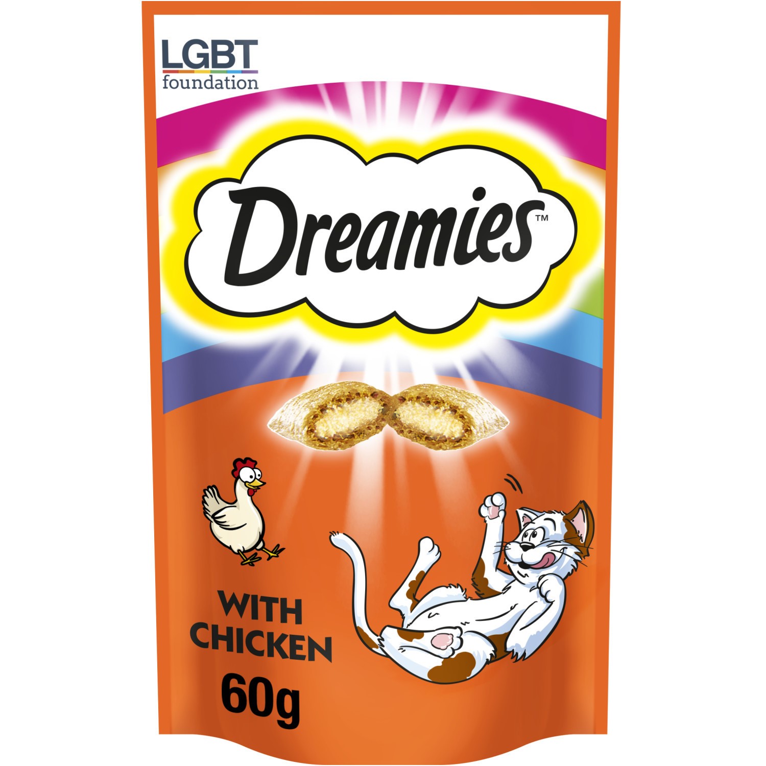 8 x 60g Dreamies Adult 1+ Cat Treats Chicken Cat Biscuits (480g)