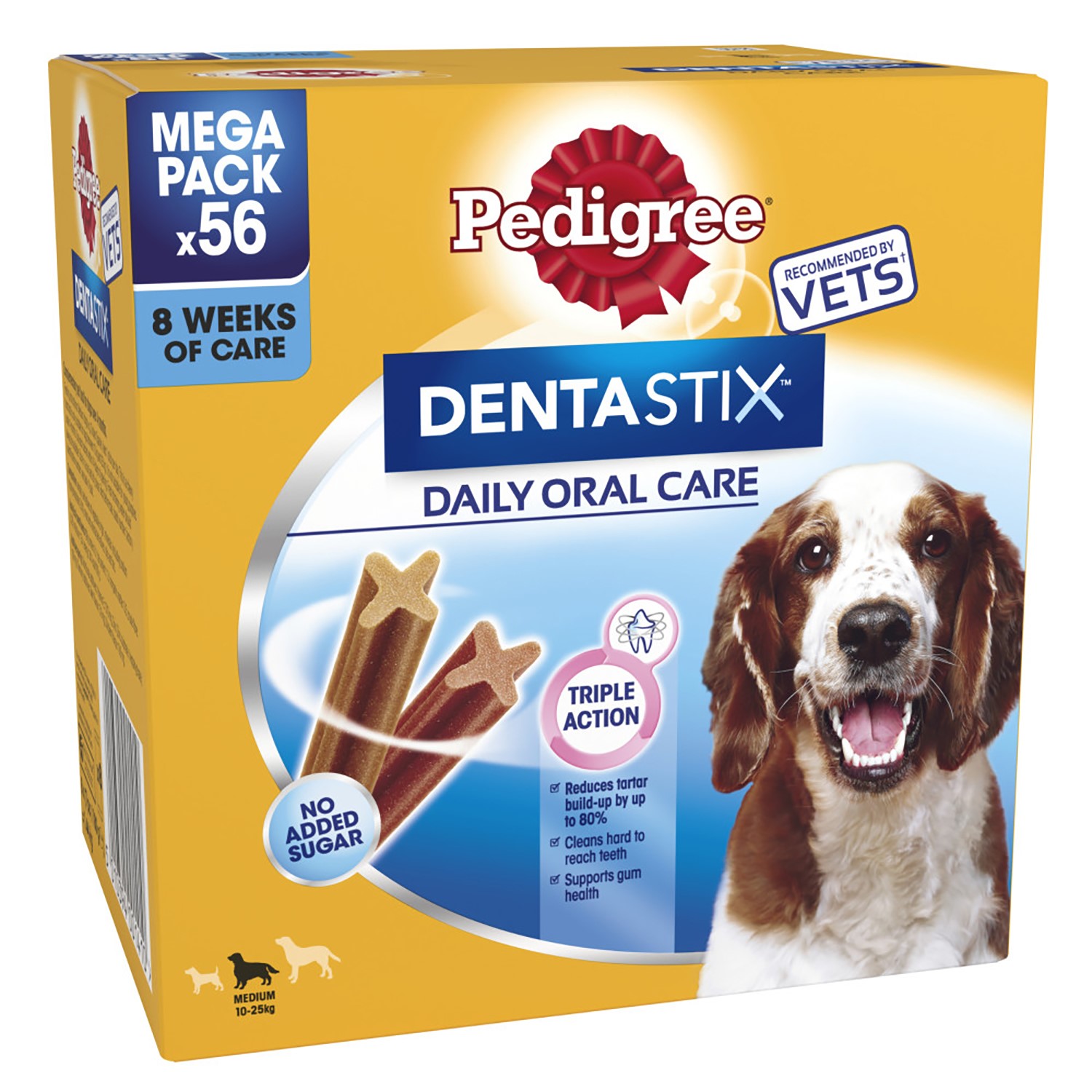 56 Pedigree Daily Dentastix Dental Sticks Dog Treats Medium Dog Chews