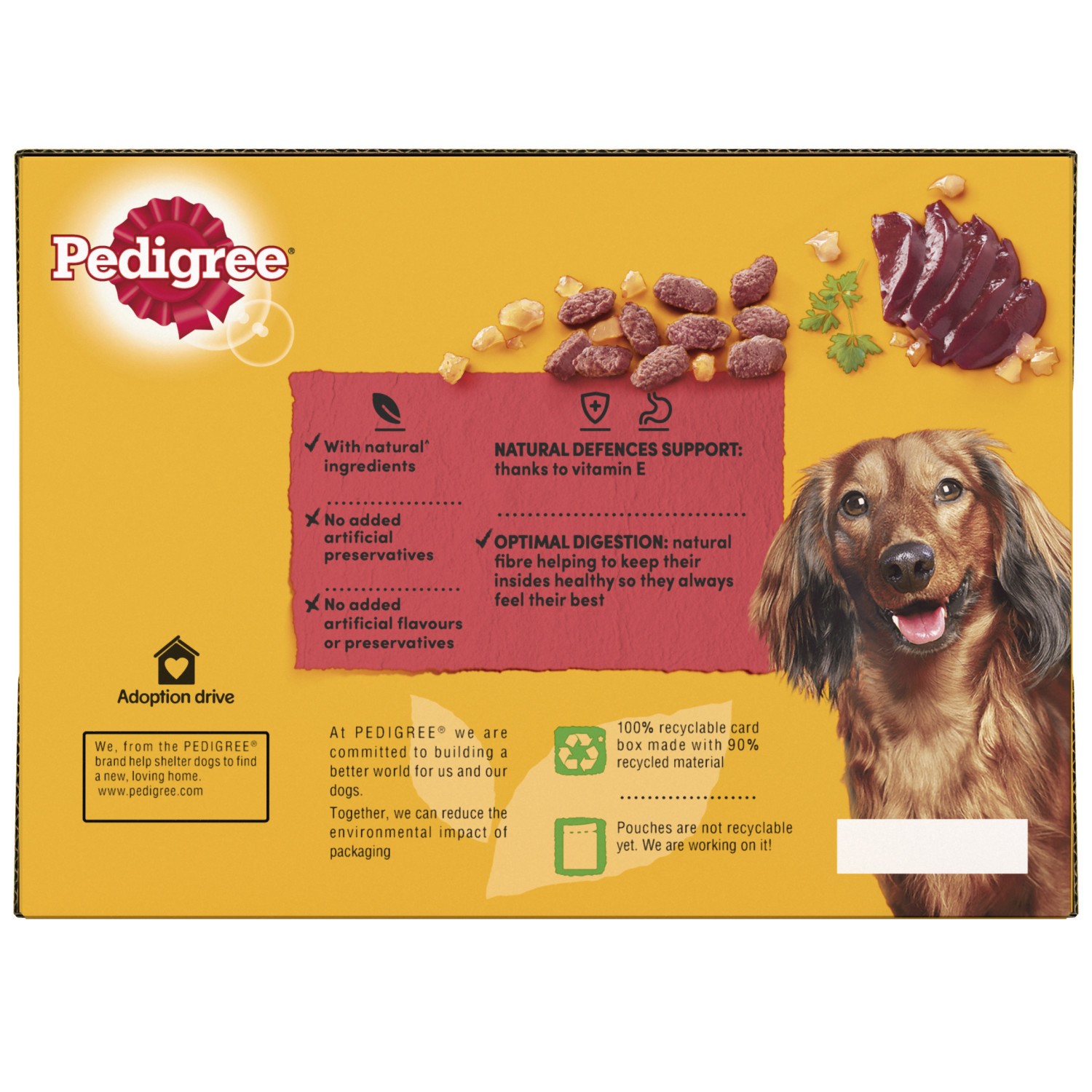 96 x 100g Pedigree Senior Wet Dog Food Pouches Mixed Selection In Jelly