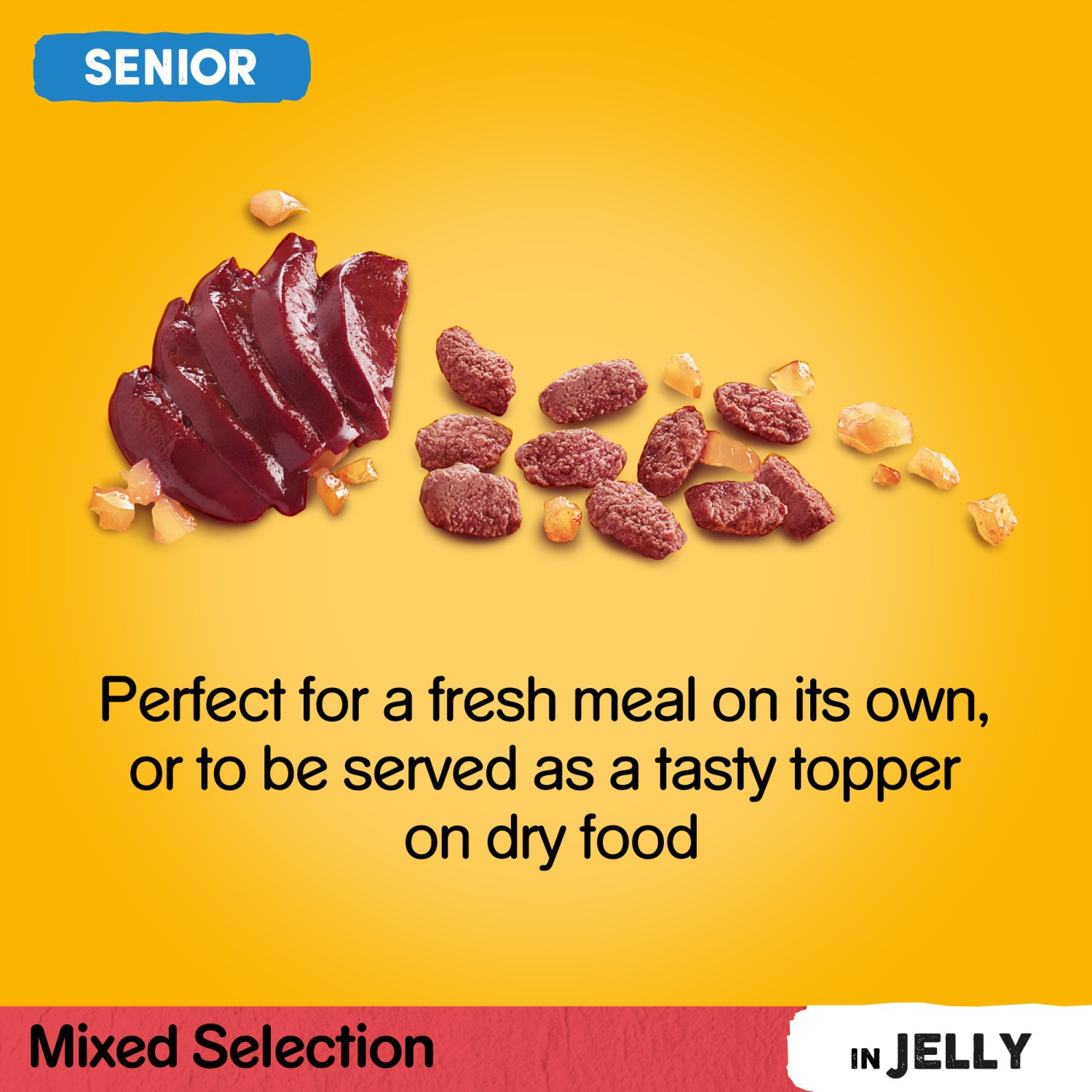 96 x 100g Pedigree Senior Wet Dog Food Pouches Mixed Selection In Jelly