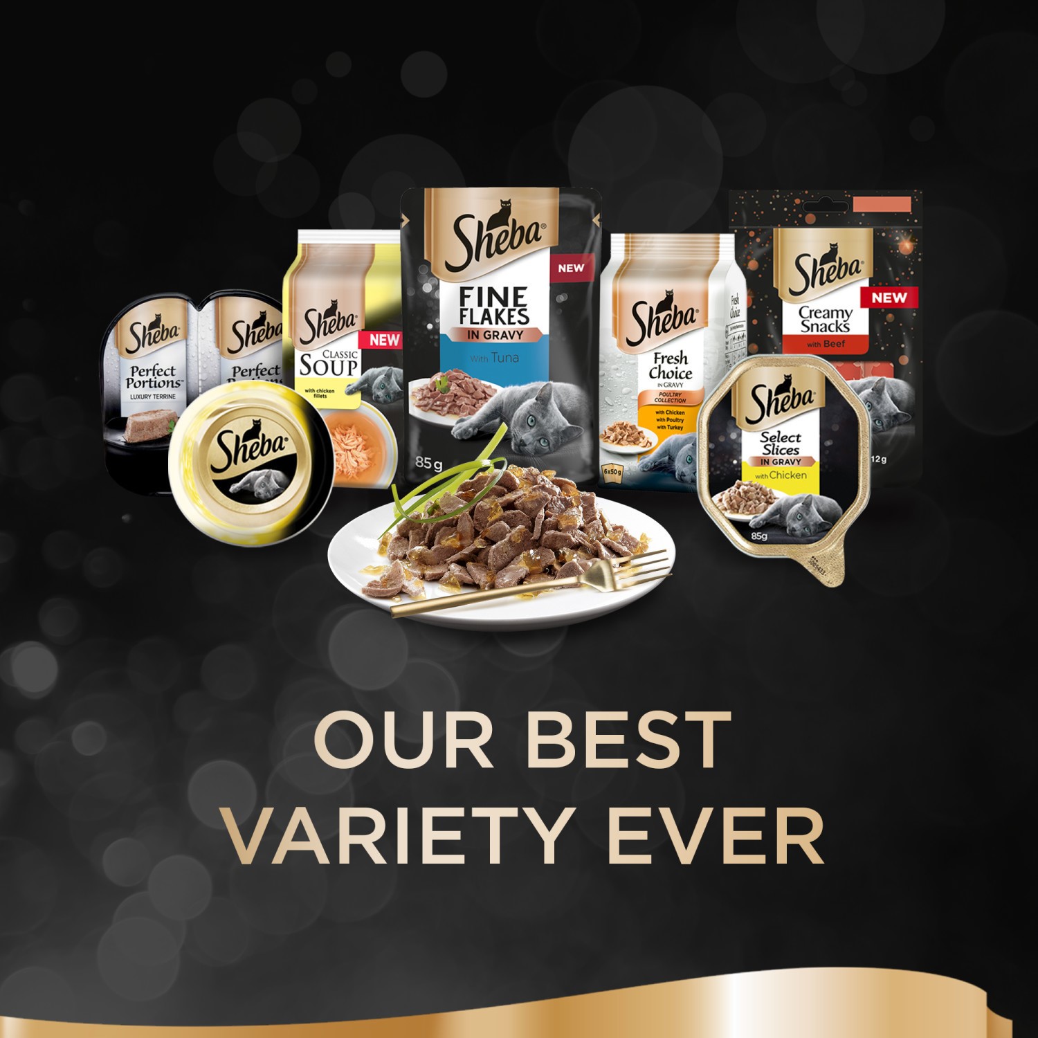 96 x 85g Sheba Fine Flakes Adult Wet Cat Food Pouches Mixed Collection in Jelly