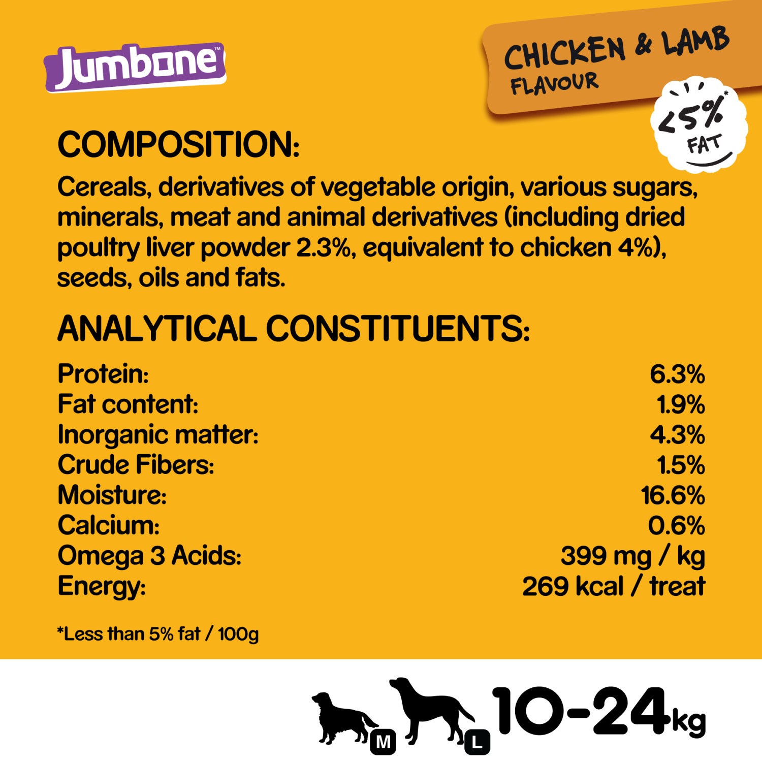 48 Pedigree Jumbone Medium Dog Treats Chicken & Lamb Dog Chews 24x180g