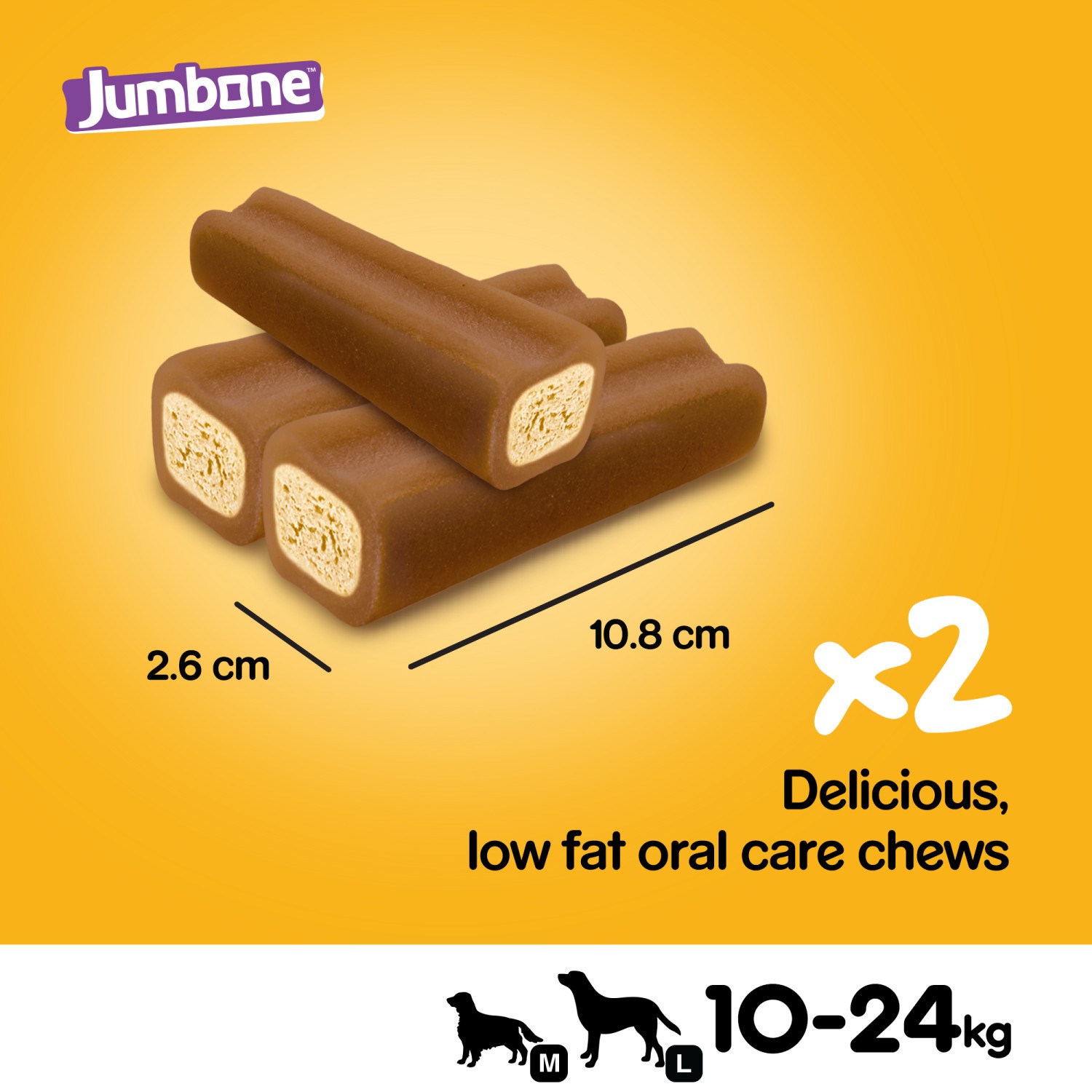 48 Pedigree Jumbone Medium Dog Treats Chicken & Lamb Dog Chews 24x180g