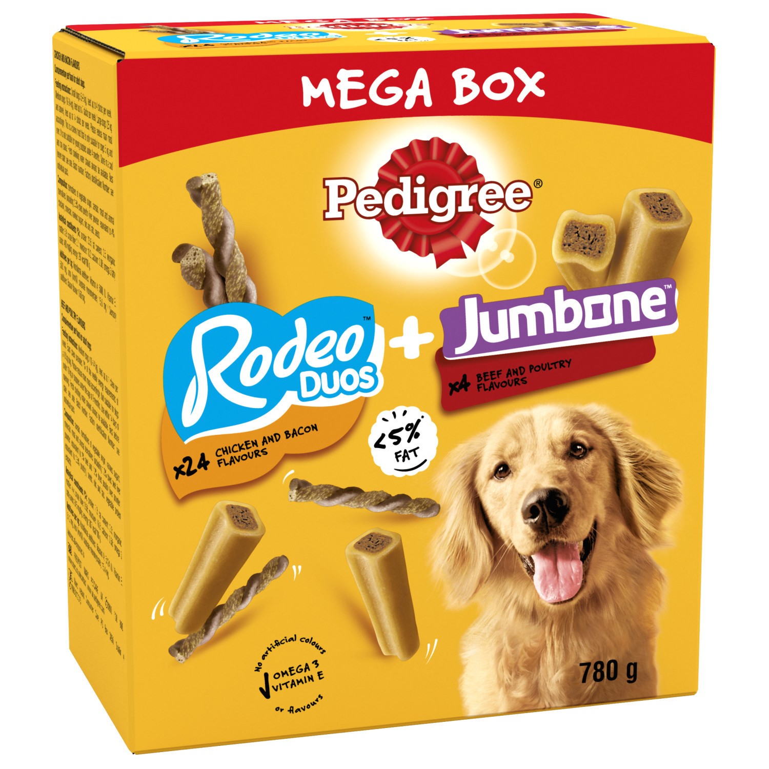 2 x Pedigree Rodeo Duos and Jumbone Mixed Dog Treats Mega Boxes 2 x 780g Gift