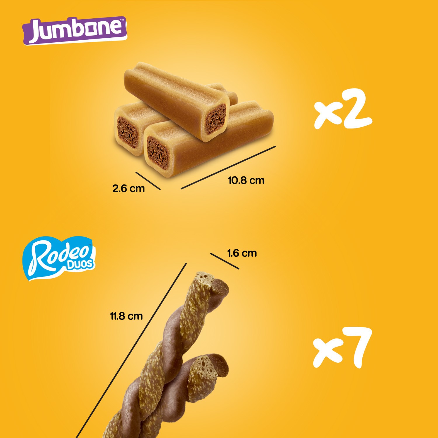 2 x Pedigree Rodeo Duos and Jumbone Mixed Dog Treats Mega Boxes 2 x 780g Gift