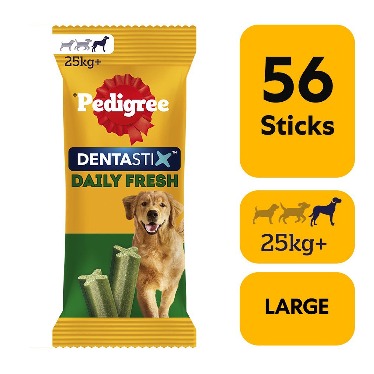 56 Pedigree Dentastix Fresh Adult Large Dog Treats 56 Dental Sticks Dog Chews
