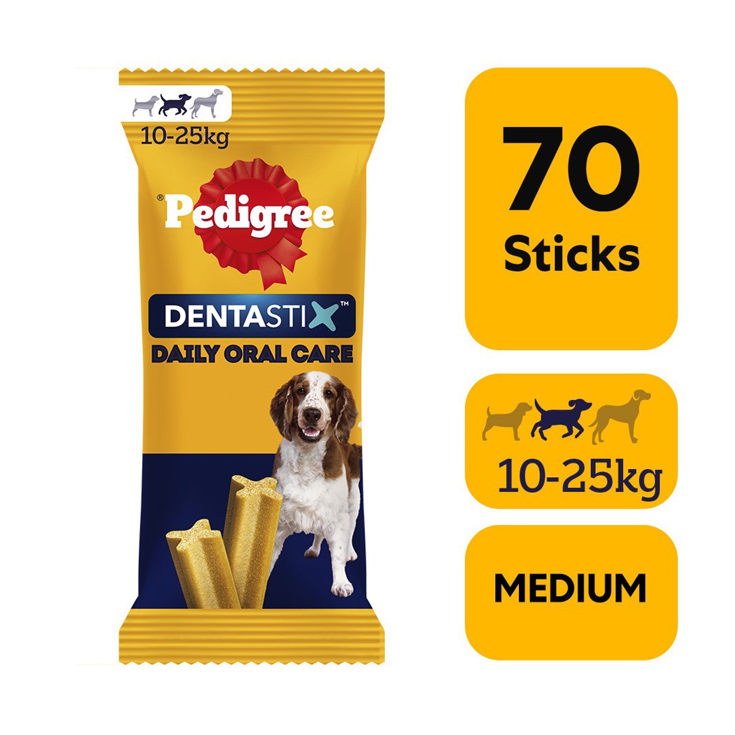 70 Pedigree Dentastix Daily Adult Medium Dog Treats 70 Dental Sticks Dog Chews