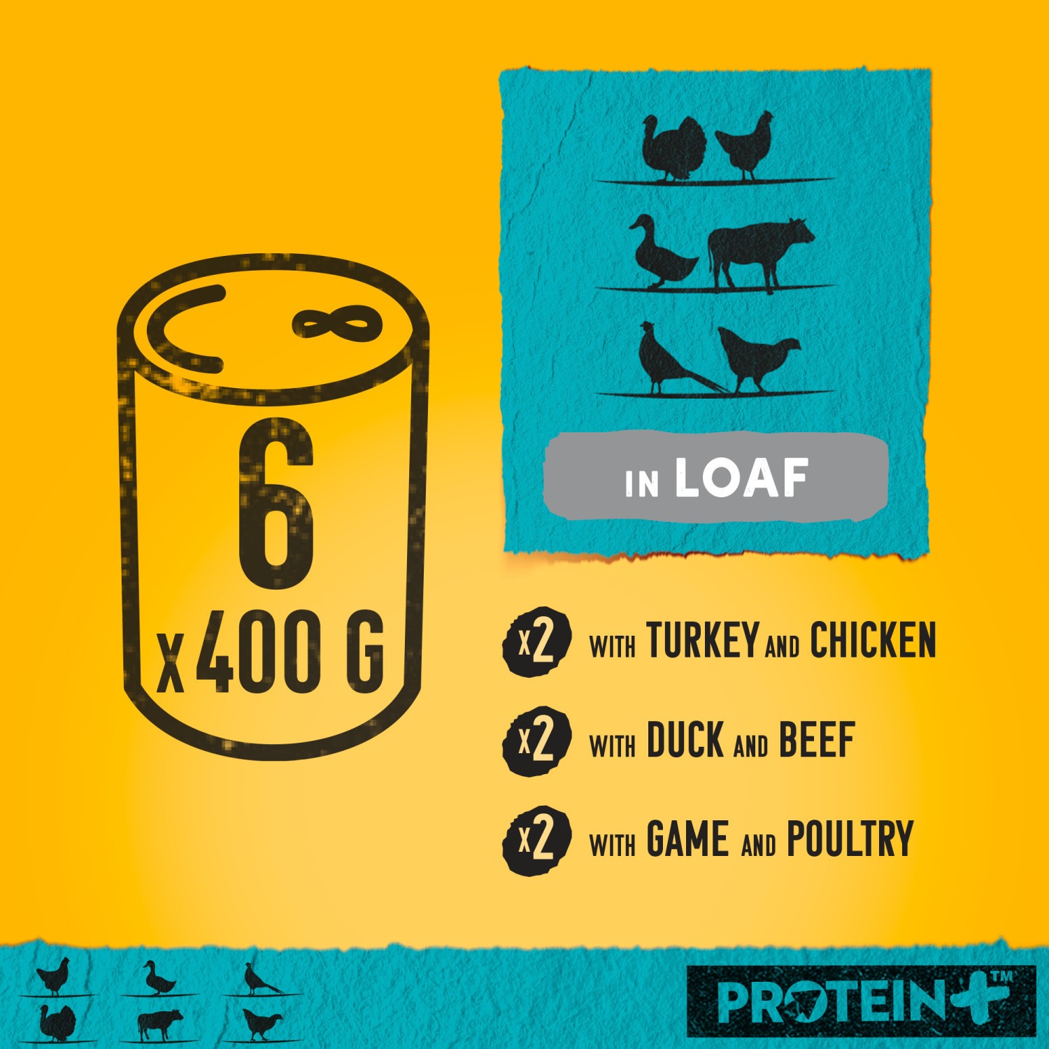 24 x 400g Pedigree Protein Plus Adult Wet Dog Food Tins Mixed Selection in Loaf