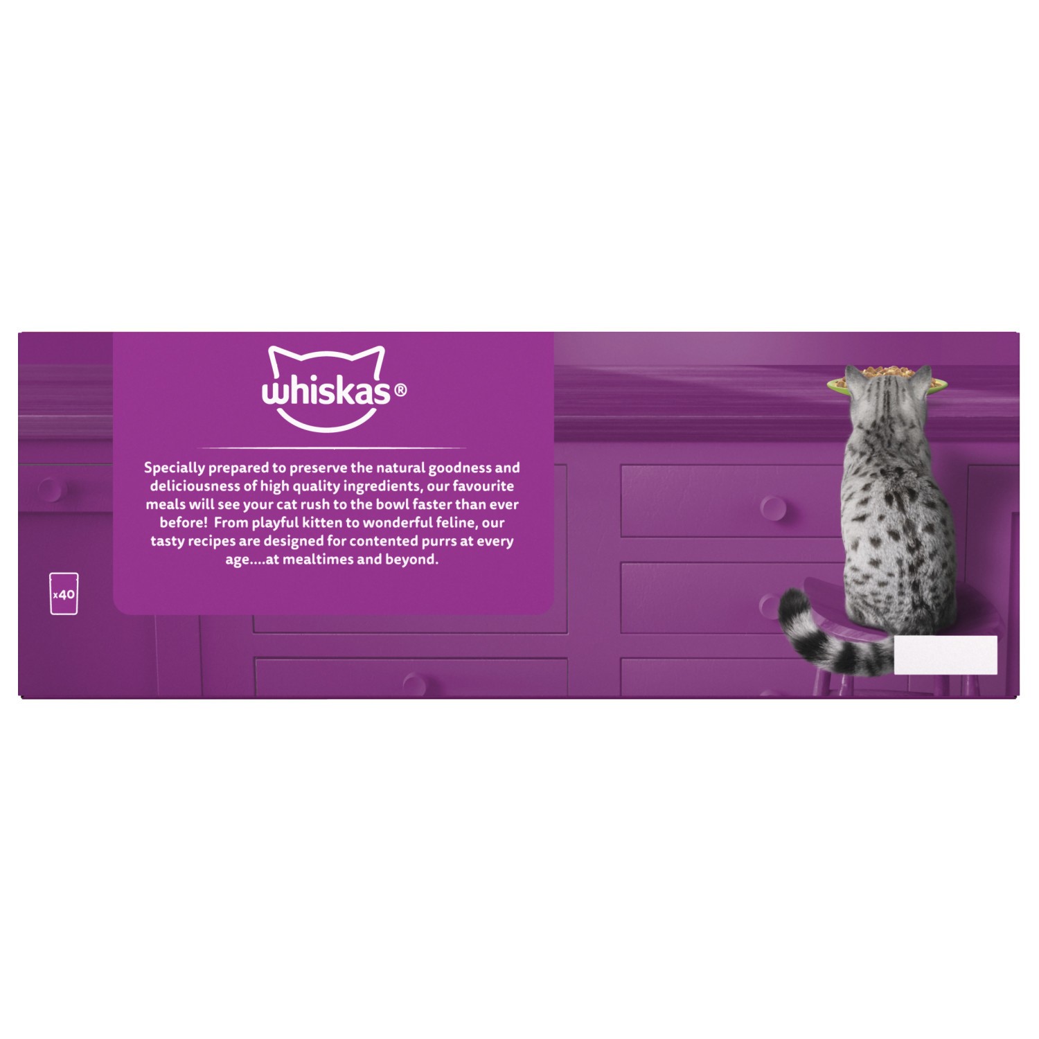 120 x 85g Whiskas 1+ Mixed Menu Mixed Adult Wet Cat Food Pouches in Jelly