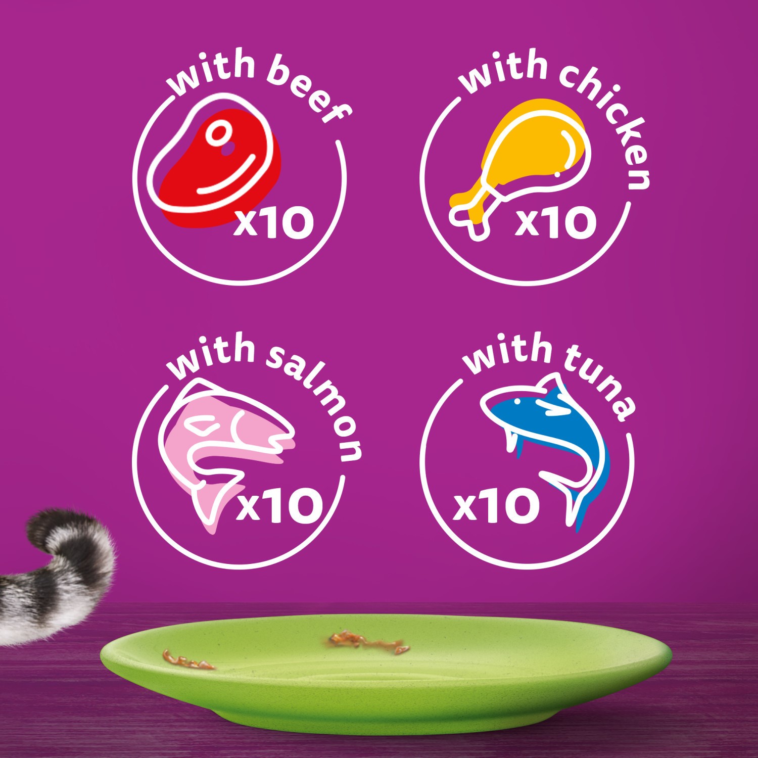 120 x 85g Whiskas 1+ Mixed Menu Mixed Adult Wet Cat Food Pouches in Jelly