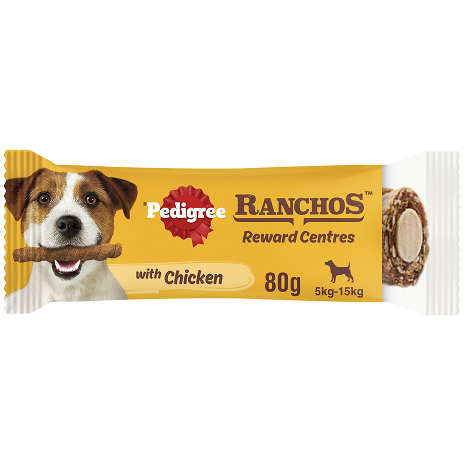 15 x 80g Pedigree Ranchos Reward Centres Mini Adult Dog Treats Chicken Dog Chews