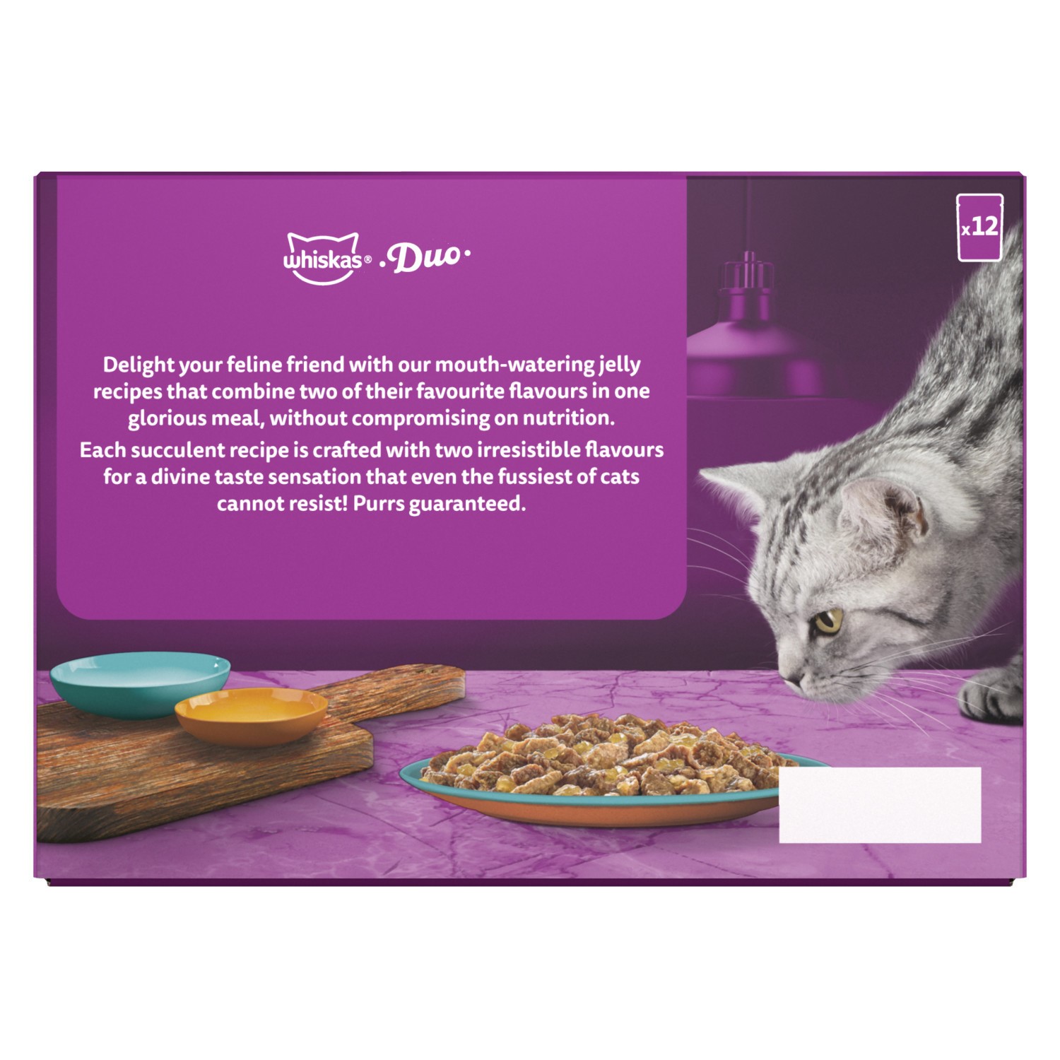 144 x 85g Whiskas 1+ Duo Surf & Turf Mixed Adult Wet Cat Food Pouches in Jelly
