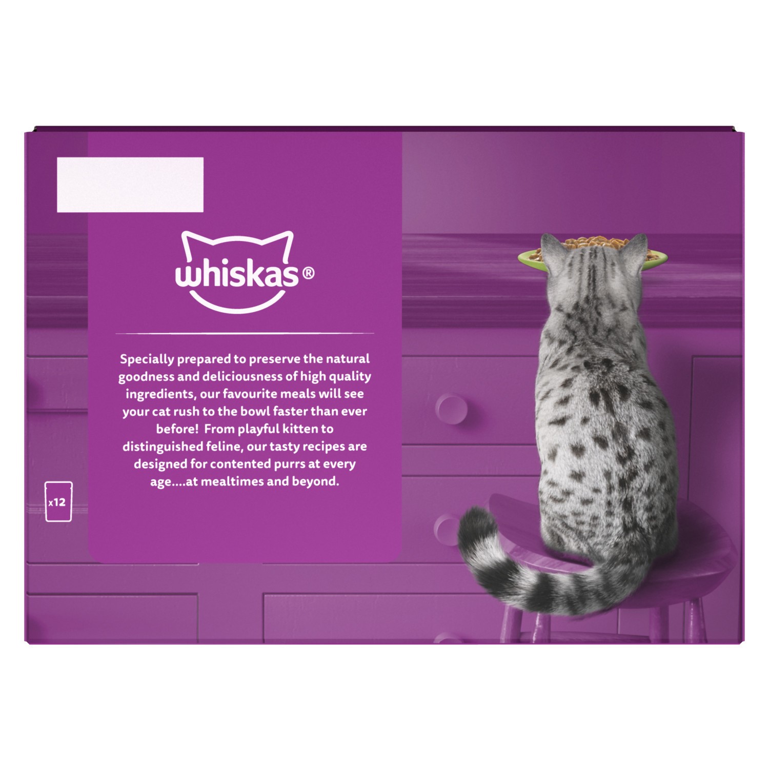 96 x 85g Whiskas 7+ Mixed Menu Senior Wet Cat Food Pouches in Gravy