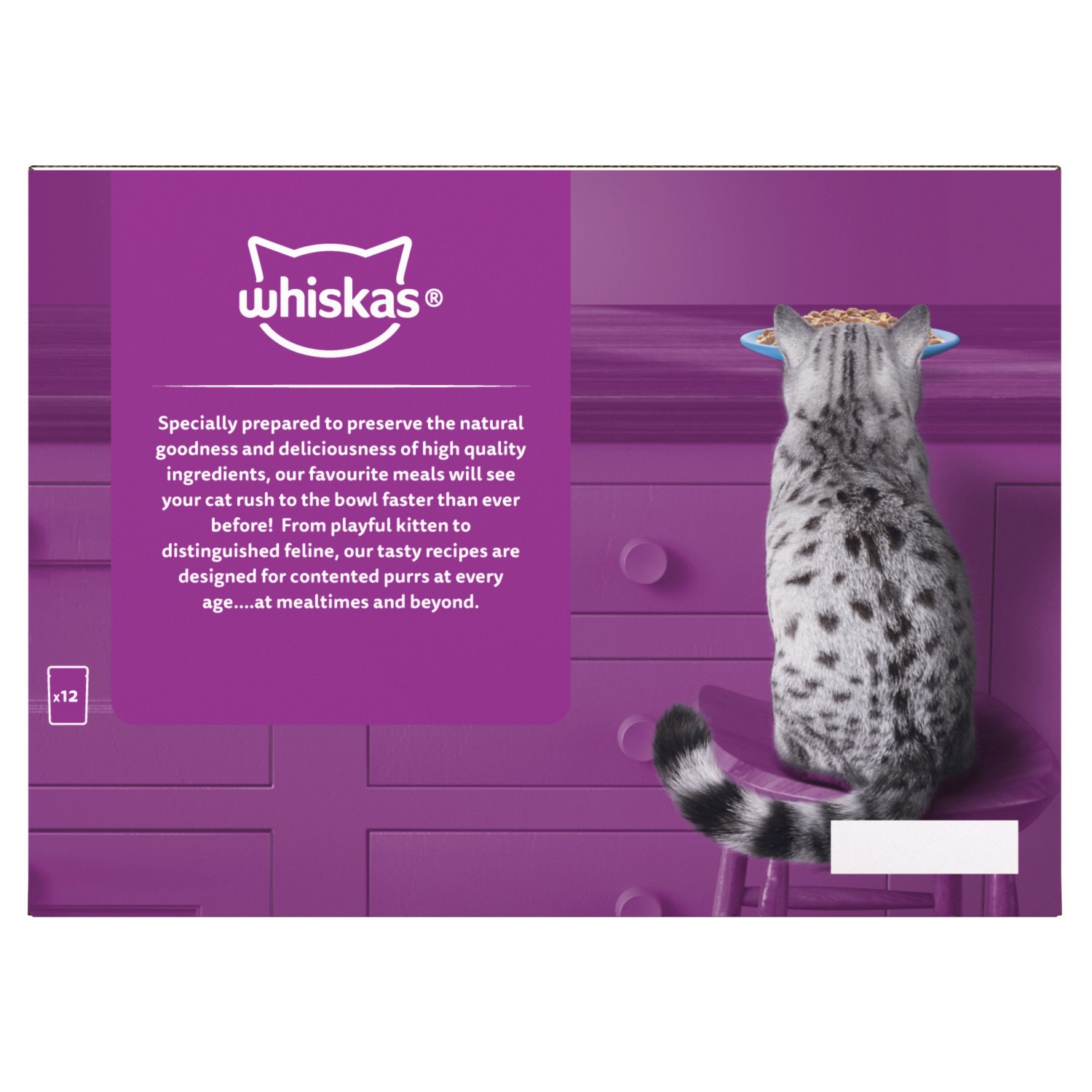 144 x 85g Whiskas 11+ Fish Favourites Mixed Senior Wet Cat Food Pouches in Jelly