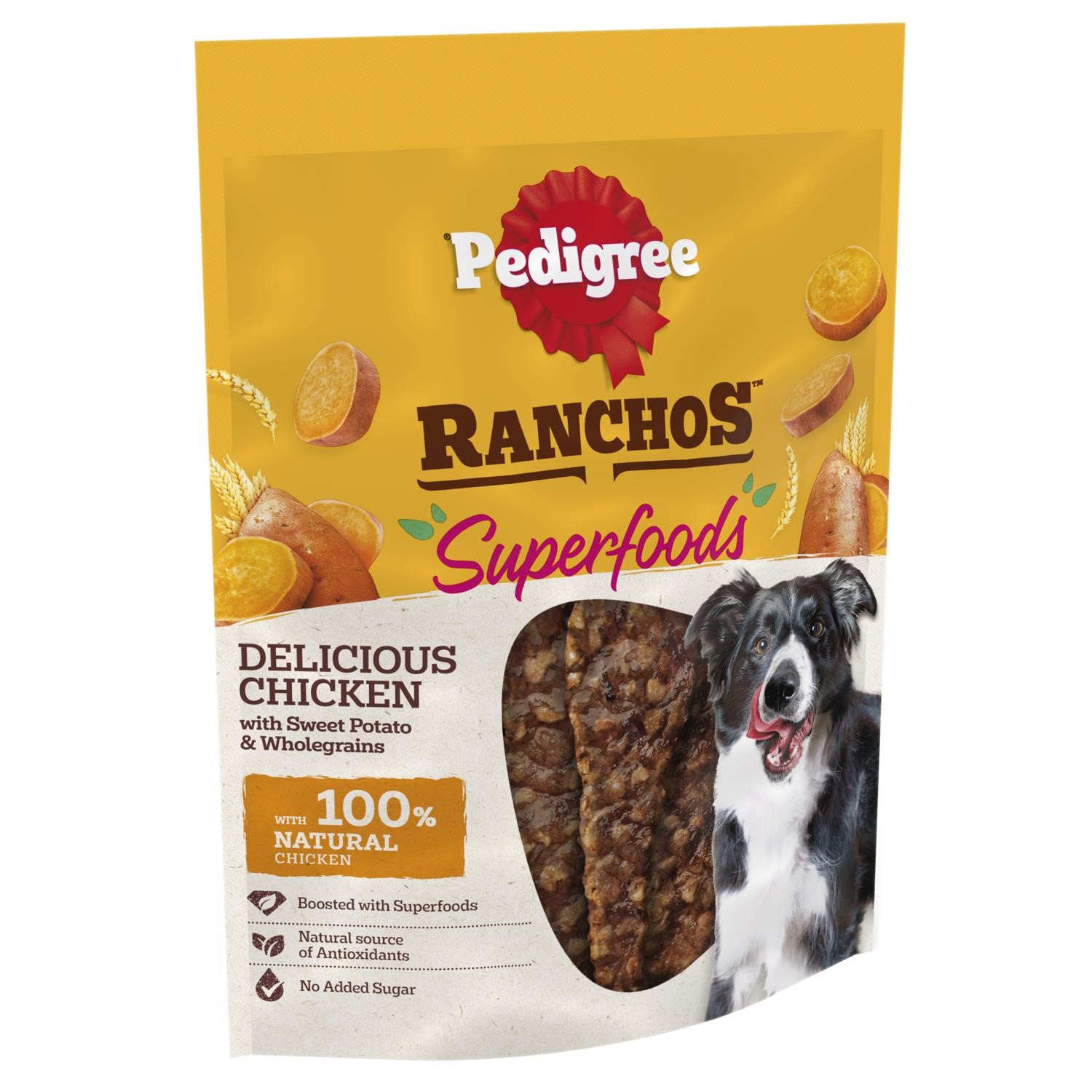 7 x 70g Pedigree Ranchos Superfoods with Delicious Chicken Adult Dog Treats