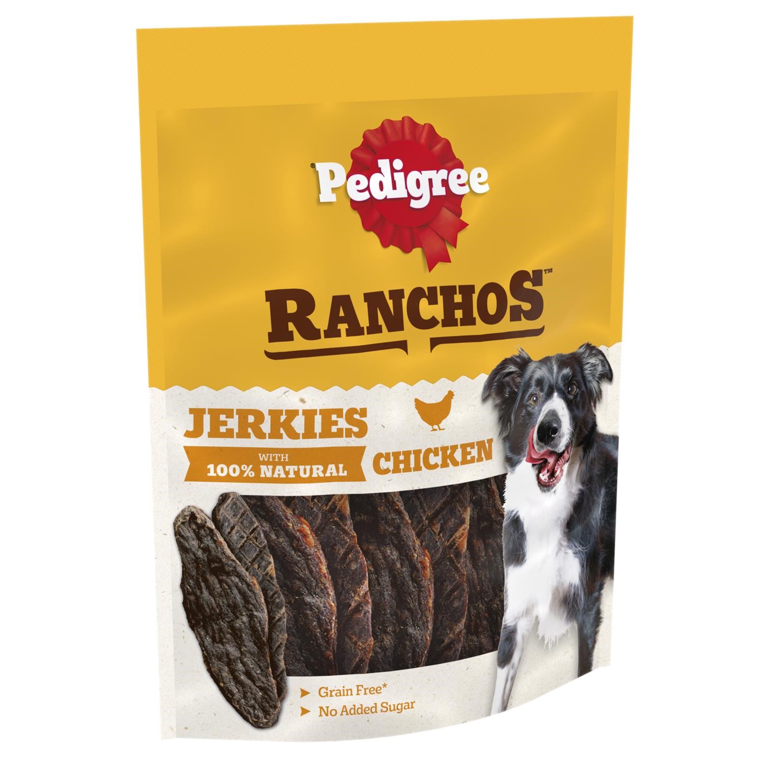 7 x 70g Pedigree Ranchos Jerkies with Chicken Adult Dog Treats Grain Free